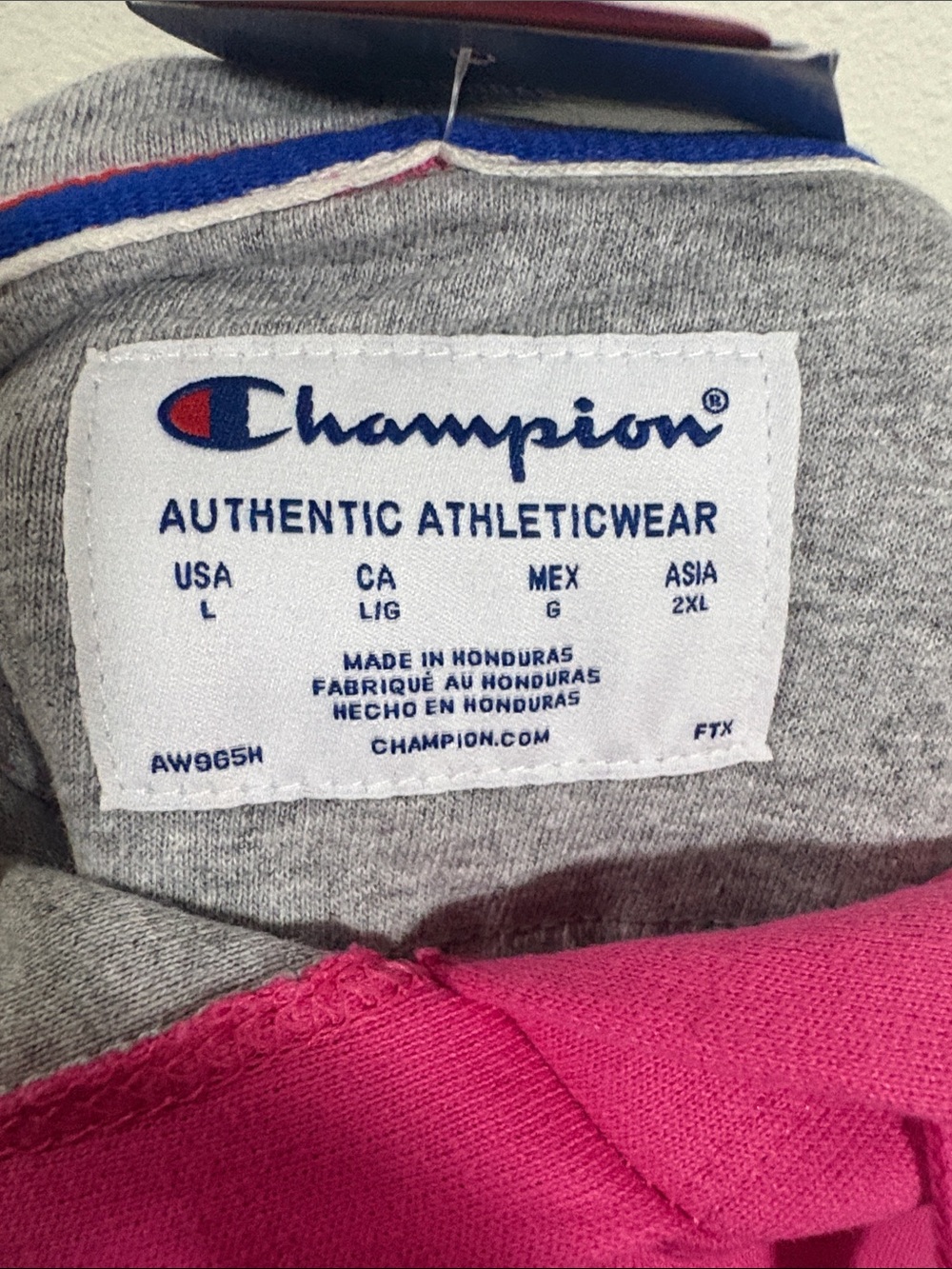 NWT Champion Pink Long Sleeve Sweatshirt Loose Fit Size L - Picture 7 of 11
